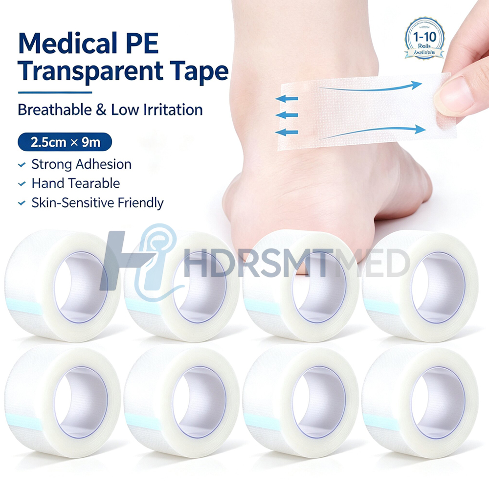 Medical Tape - 1-10 Gulung Plester Medis Transparan, Perekat,