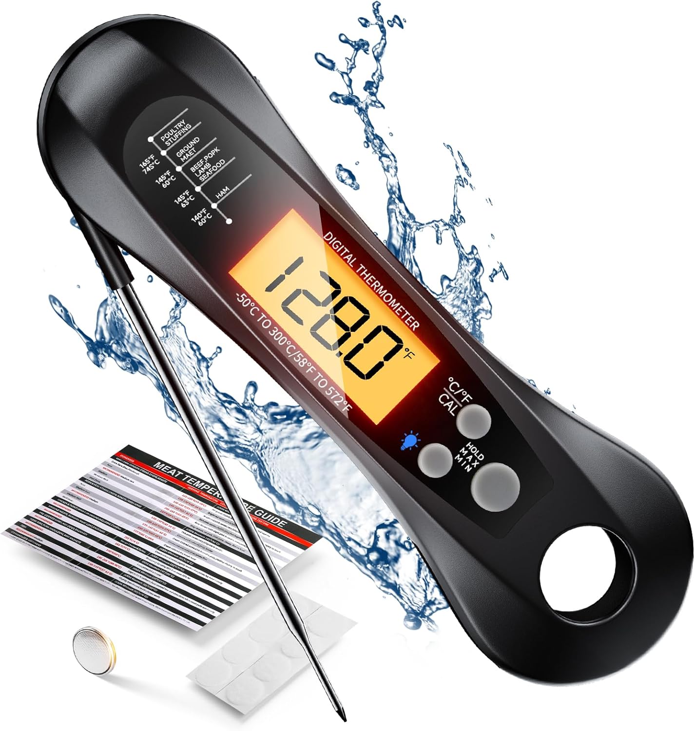 Thermometer Digital - Termometer baca daging Digital instan, dengan